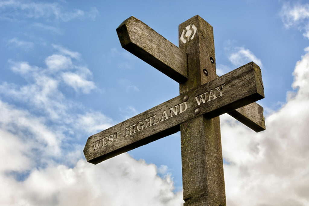 Signpost for the West Highland Way